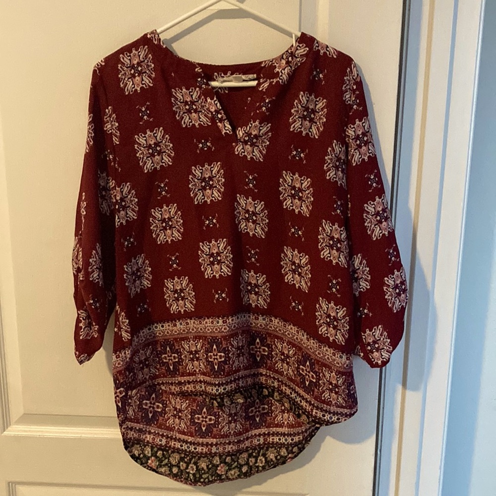 Red burgundy blouse